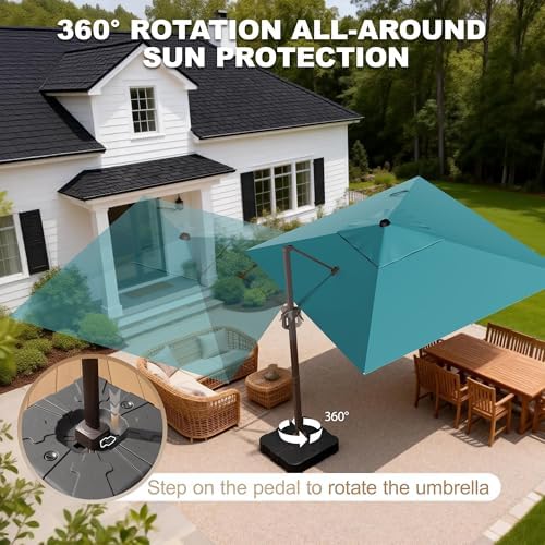9' x 12' cantilever patio umbrella rectangle outdoor, close-up detail