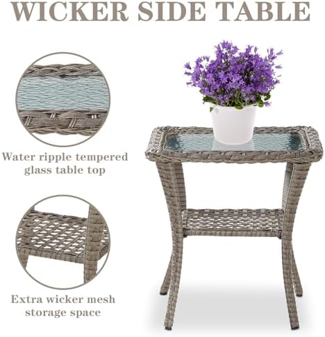 belord swivel patio chairs wicker set - outdoor, package contents