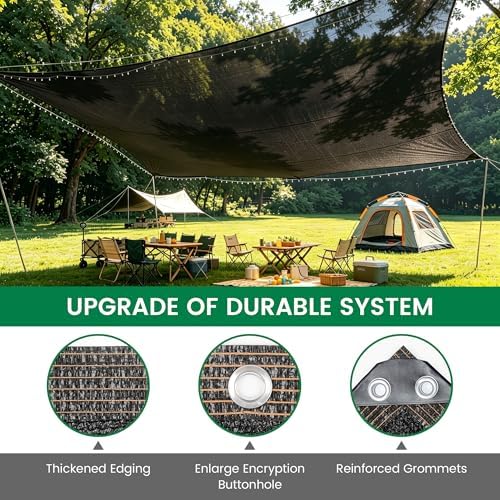 shade cloth, 20ft x 48ft 70% black outdoor, close-up detail