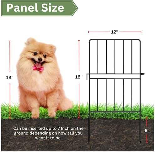shoplala decorative outdoor garden fence (20 panels) 12x24in, side view