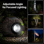 solar rock lights outdoor – 2 pack waterproof, side view