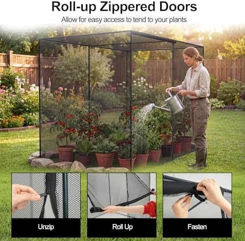 giantex garden crop cage, 10 x 6.5 x shown in use