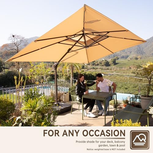 10x13ft cantilever patio umbrella with led lights and on a desk or shelf