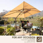 10x13ft cantilever patio umbrella with led lights and on a desk or shelf