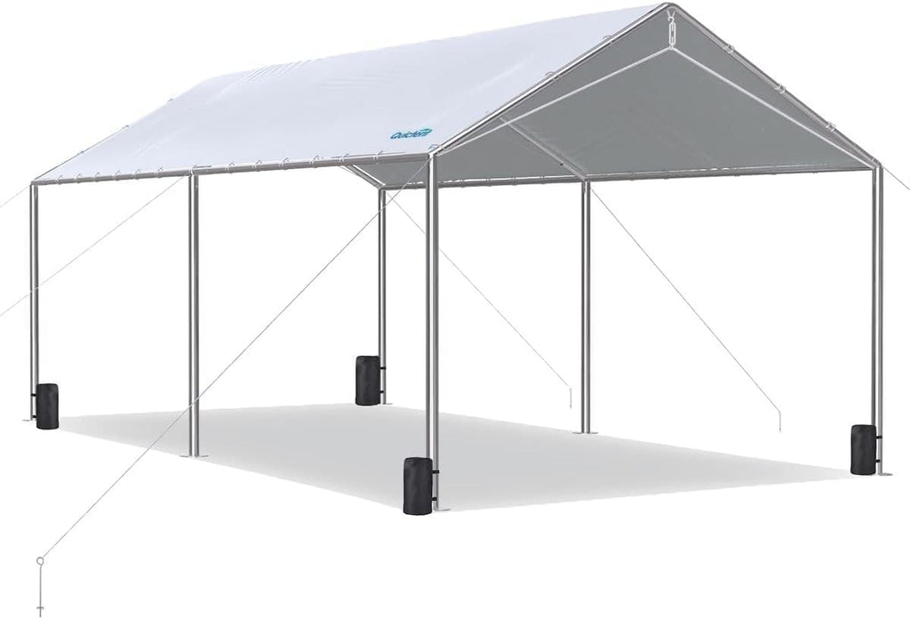 quictent 10x20ft upgraded heavy duty car canopy galvanized, main product view