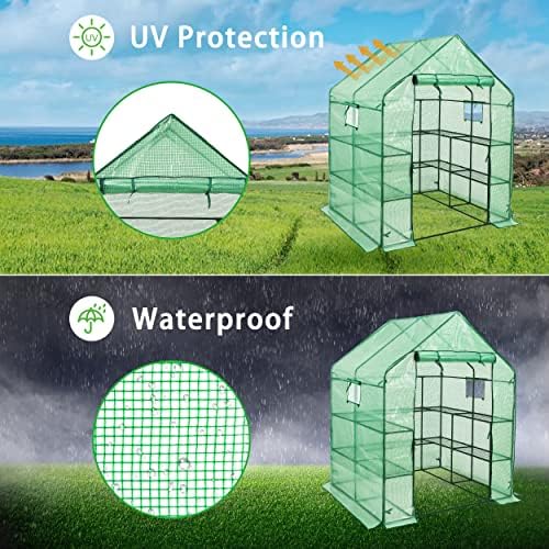 sungift walk-in greenhouse, 57 x 61 x 80, side view