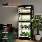 bstrip indoor greenhouse with grow light, oxford fabric shown in use