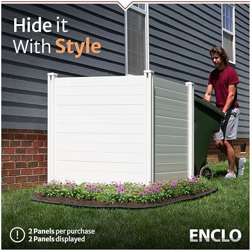 enclo premium white vinyl privacy screen, diy no shown in use