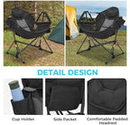 ainfox hammock camping chair, foldable portable rocking chairs, side view