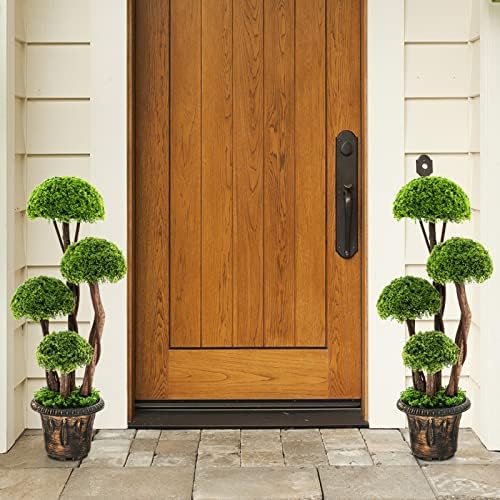 goplus artificial cypress topiary ball tree, 3 ft shown in use