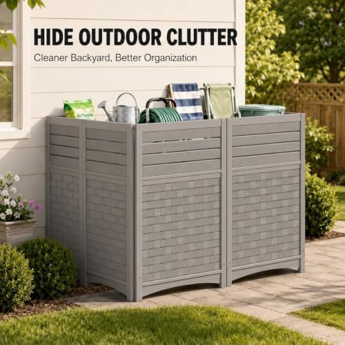 addok outdoor privacy screen, 45" h x 22" on a desk or shelf
