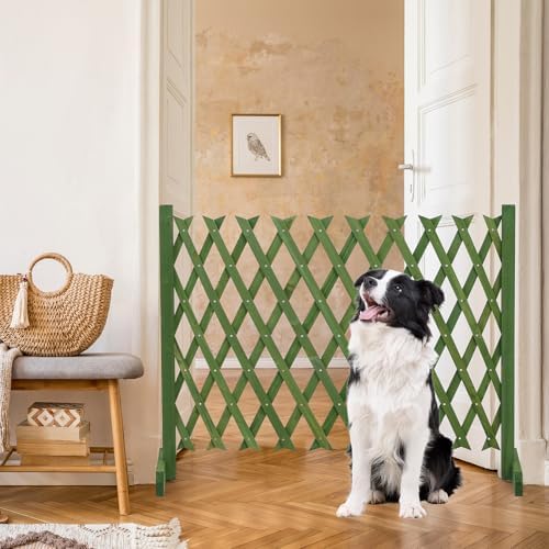 vingli 2 packs expandable garden fence, 27.55in freestanding, front angle view