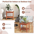 happygrill adirondack outdoor side table patio 2-tier square on a desk or shelf