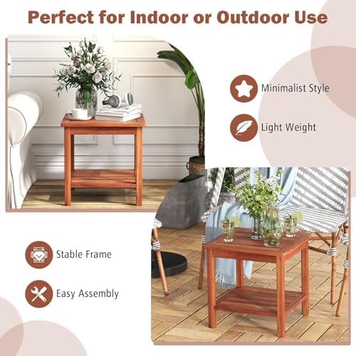 happygrill adirondack outdoor side table patio 2-tier square on a desk or shelf
