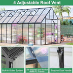 cdcasa 10x20 ft greenhouse for outdoors, large easy showing dimensions