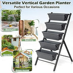 costway vertical raised garden bed, 5 tier planter, front angle view