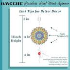 Wind Spinner Mandala Peacock, 12inch Stainless Steel Metal Wind Spinners Outdoor Hanging, 3D Wind Sculptures Kinetic Yard Art Decoration Garden Ornament Indoor Décor Gift for Women Men Holidays