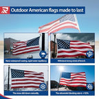 made in usa american flag 4x6ft, heavy duty, side view