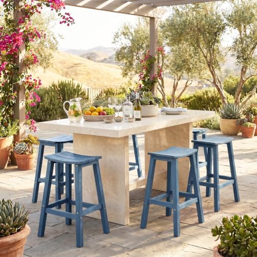 stoog all-weather bar stools set of 4, 28", front angle view