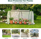 happygrill portable mini greenhouse with roll-up zipper door, front angle view