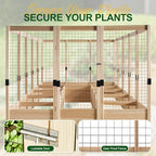 amerlife u-shape raised garden bed,7 grids wooden planter showing dimensions