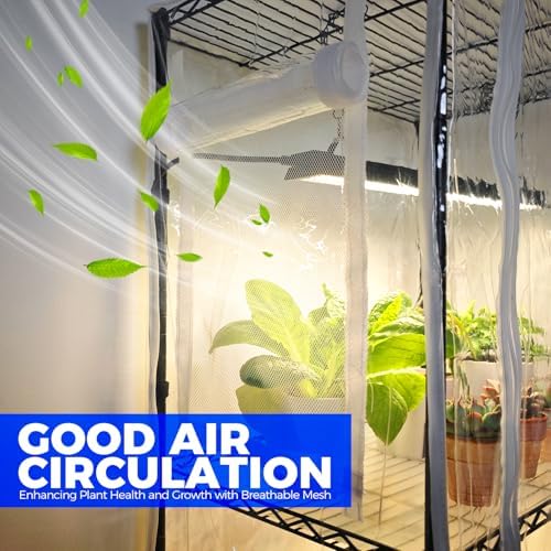 barrina cx91z indoor greenhouse with grow lights 5-tier, side view