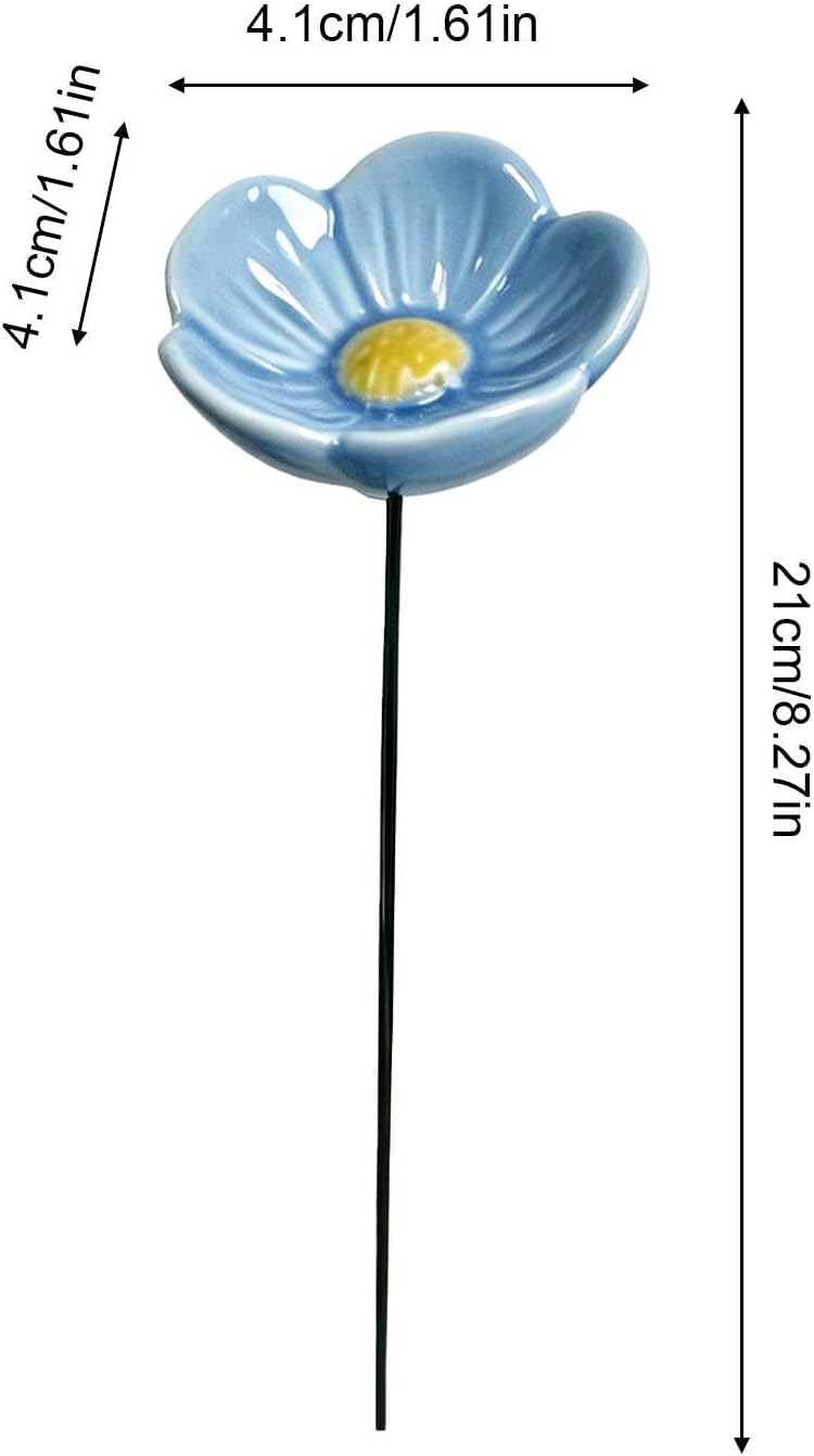 2pack Bee Watering Station,4.1x4.1x27cm Ceramic Bird Waterer Feeding Bow,Weather Resistant Easy Install,Bee Baths Feeder Bowl - for Garden Patio Yard Backyard Porches Courtyard Balconies Farmhouse