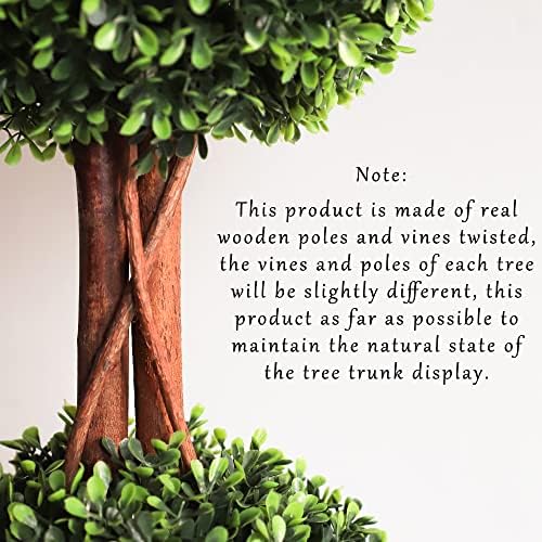 lifelike indoor&outdoor use 3ft boxwood double ball topiary on a desk or shelf
