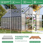 16x10x10 ft large greenhouse for outdoor, easy assembly, front angle view