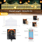 hopolon 4 pack lighted garden fence, 11.1in (h) showing dimensions