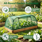 raised garden bed covers(45"x22"x18"), pop up mesh plant, side view