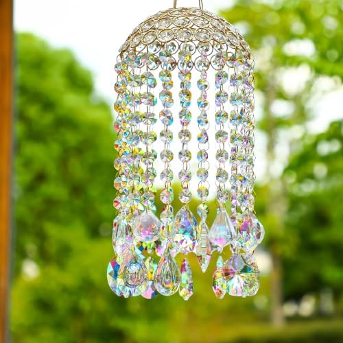 12.8'' crystal wind chime suncatchers wind chimes for, front angle view