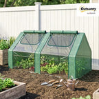 outsunny 6' x 3' x 3' portable greenhouse shown in use