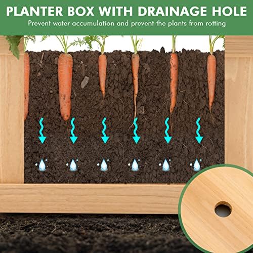 s afstar outdoor wooden planter box, folding raised, close-up detail