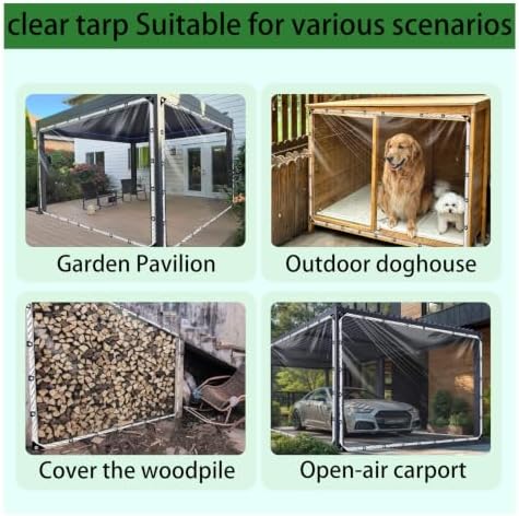 clear vinyl tarp 6x10ft 14mil heavy duty waterproof on a desk or shelf