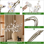 florisso 6 pcs artificial cherry blossom branches spring, side view