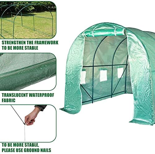 fdw portable greenhouse (l9.83'xw6.42'xh6.33') indoor outdoor large plant, side view