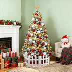 ganazono small wooden picket fence for christmas tree, front angle view