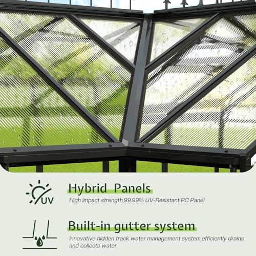 amerlife 12 x 10 x 8-ft hybrid polycarbonate showing dimensions