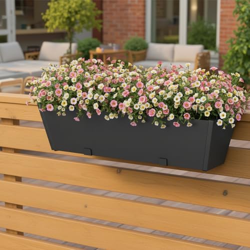 railing planter box 36 inch, heavy duty metal on a desk or shelf
