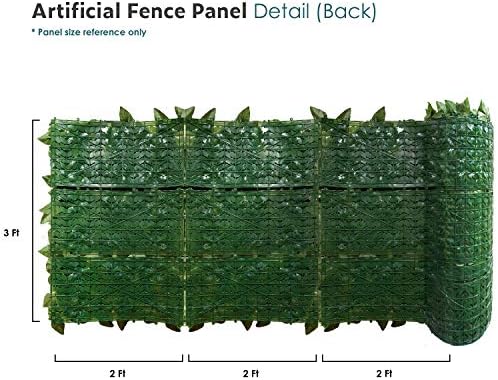 ecoopts expandable artificial laurel fence wall décor faux, side view
