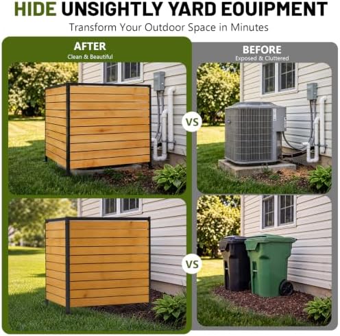 3 panels no dig wood privacy screen, 42" shown in use
