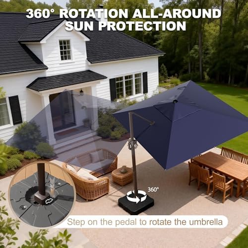 9' x 12' cantilever patio umbrella rectangle outdoor, close-up detail