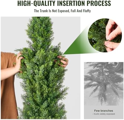vevor artificial topiary cedar tree, 48 inch tall on a desk or shelf