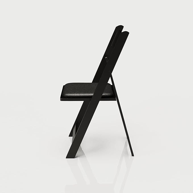200 Black Resin Stackable Folding Chair - Comfortable Black Foldable Chair - Folding Chairs with Padded Seats - Indoor/Outdoor Folding Chairs for Events - Lightweight Foldable Chairs (200 Pack)