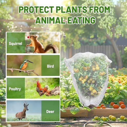 fruit tree netting bags with zipper and drawstring, package contents