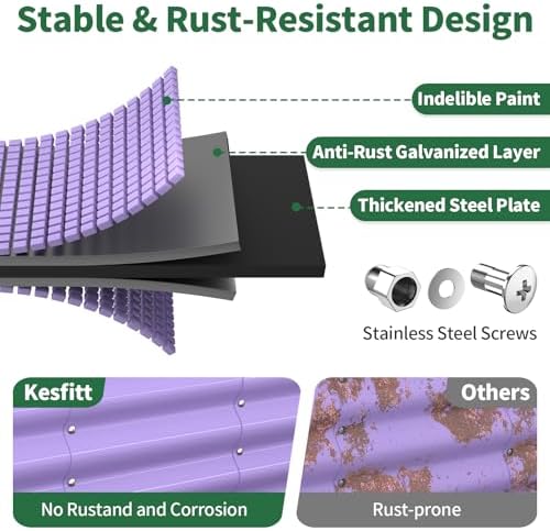kesfitt raised garden bed, metal galvanized steel oval shown in use