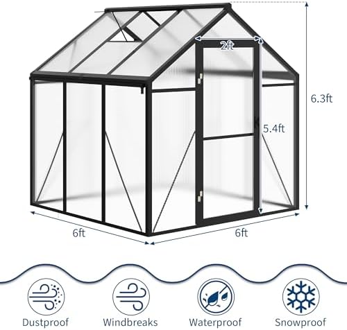 6×6 ft greenhouse, large walk in greenhouses for shown in use