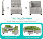 outdoor patio furniture set pe wicker rattan outdoor, close-up detail