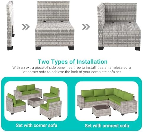 outdoor patio furniture set pe wicker rattan outdoor, close-up detail